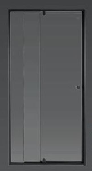 Picture of Cape Town BLACK PIVOT shower door only, 5 mm CLEAR tempered glass, adjustable BLACK frame
